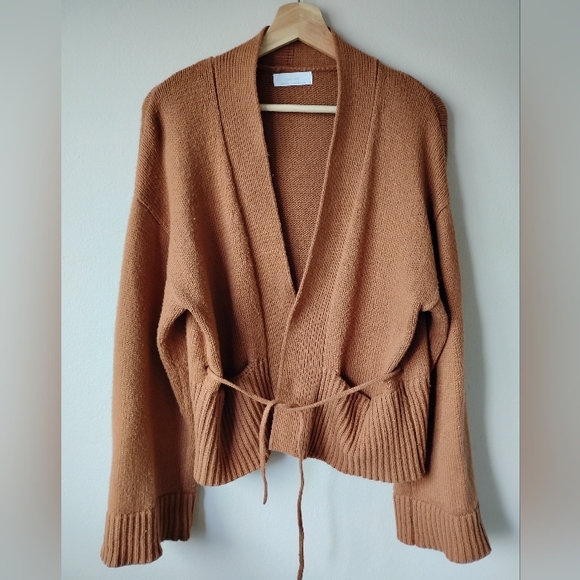 OAK + FORT Sweaters - OAK + FORT Size M Tan Cardigan